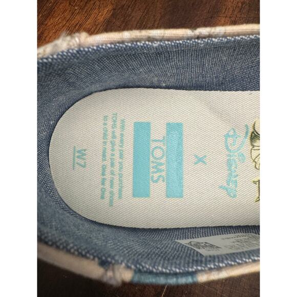Disney x TOMS sleeping beauty slip ons blue and white women's size 7 - Picture 5 of 5